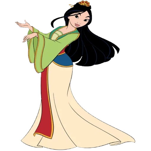 mulan, i personaggi sono mulan, principessa mulan, abito disney mulan, la crescita della principessa mulan