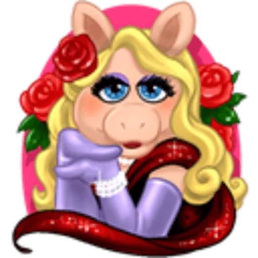 animación, señorita cerdo, tarjeta de cerdo, piggy princess, ternero de año nuevo