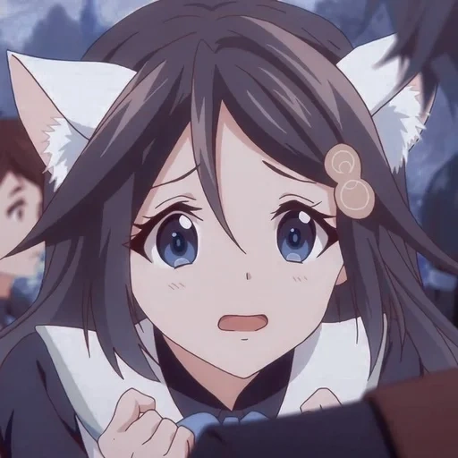 anime neko, lovely cartoon, anime girl, cute cartoon girl, flowers in the phantom world of rheinland internal medicine