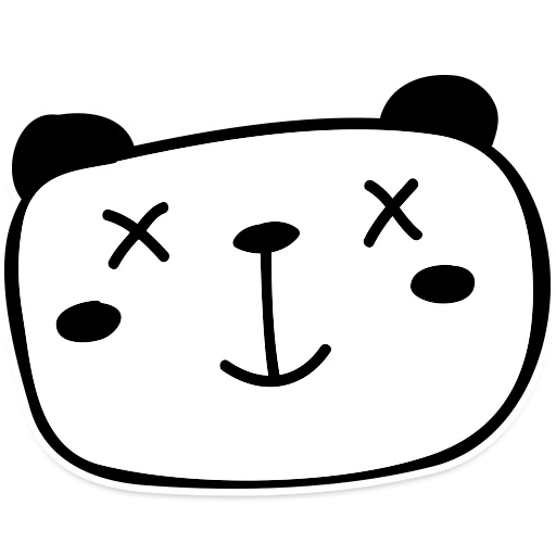 ligne, panda, clipart, illustration de panda