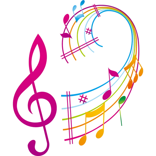 notes are colored, drawing notes, notes clipart, musical note, musical emblem