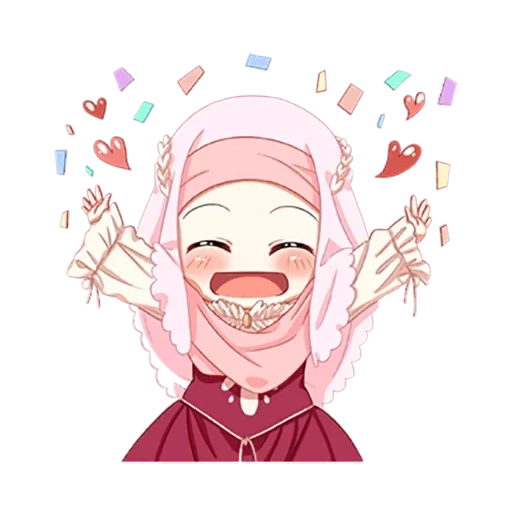 anime, hijabe, wanita muda, muslim anime