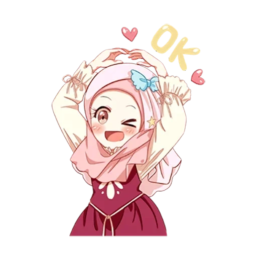 hijabe, arte de anime, anime girls hijabe