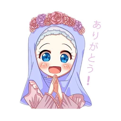 anime, filles, turban, anime hijab, images animées