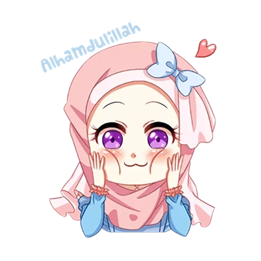 anime, das kopftuch, anime art, anime hijab, anime mädchen hijab