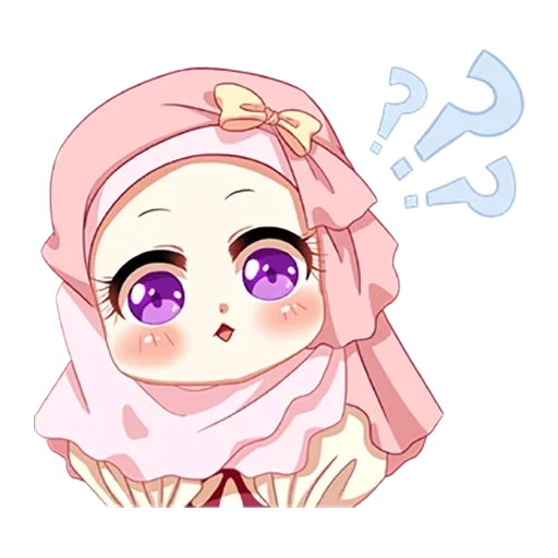 chibi, filles, turban, anime hijab, anime fille hijab