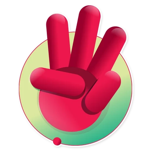 la mano, segno, logo ok, simbolo rosso, badge salvatore 2