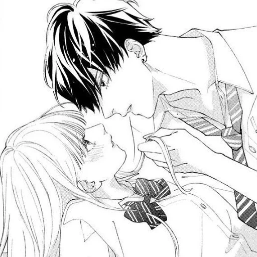 un par de manga, beso de manga, pares de anime de manga, beso apasionado de manga, manga sobre el amor real