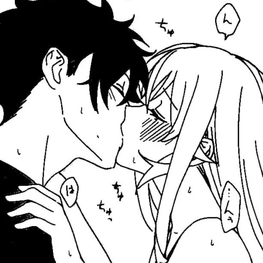 рисунок, аниме пары, манга аниме, хори миямура поцелуй, не бросай меня любимый