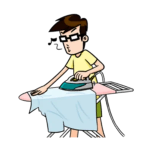 estudio, clipart, ironing pattern, the boy is touching, cartoon network