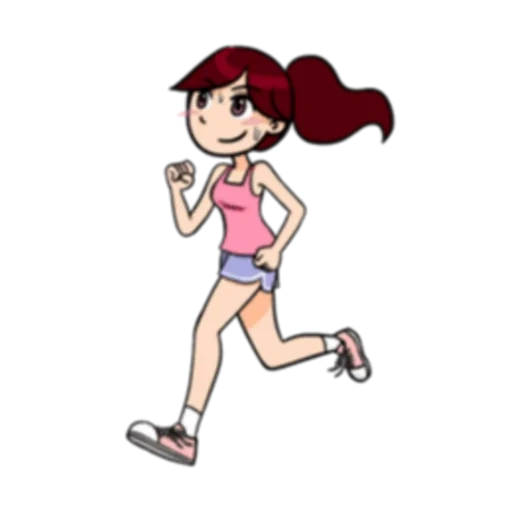 anime, executar animação, atleta correndo