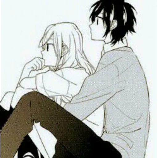manga of a couple, anime couples, anime manga, anime pairs of manga, anime khorimiy kiss