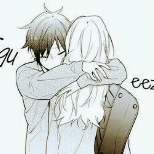manga of a couple, anime manga, the manga hug, anime pairs of manga, anime horimiy embrace