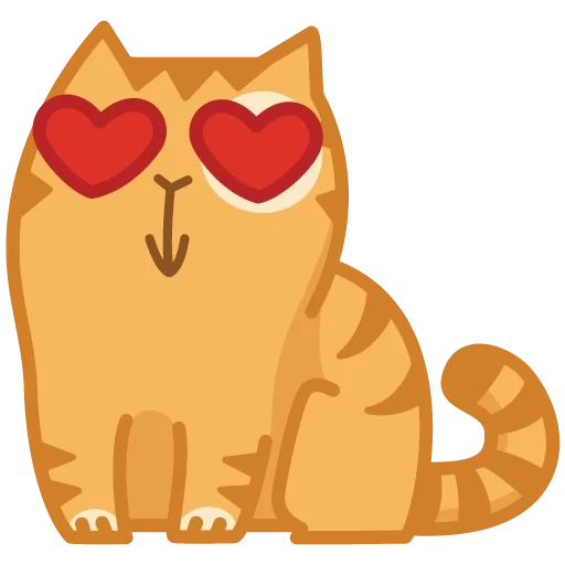 peach, cat persik, the cat is a heart, the cat in love