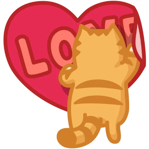 peach, love, cat persik, the cat is a heart, the cat in love