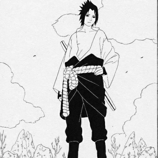 sasuke, sasuke, black and white sasuke, naruto sasuke cartoon, naruto sasuke uchibo comics
