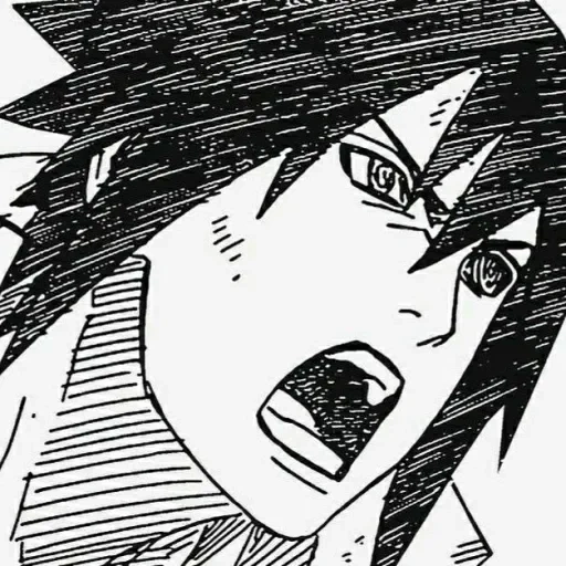 galamanga, comics sasuke, olhos de quadrinhos de sasuke, sasuke rinegenga manga, sasuke gritou quadrinhos naruto