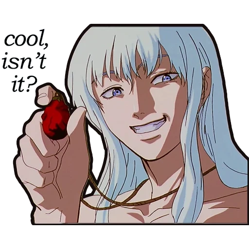 enloquecido, griffith 1997, anime de anime, griffith behelite, meme de referencia berserk