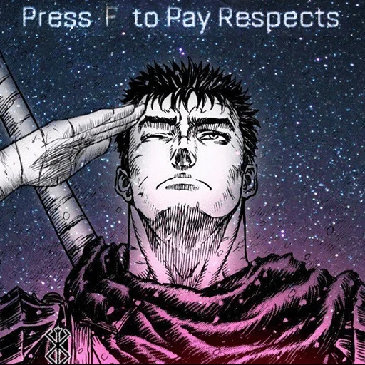 berserk, berserk, kantaro miura, berserk manga, anime berserk gats tersenyum