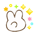 emoji yang lucu, kelinci kecil, vektor kelinci, vektor kelinci manis, cakar stensil kelinci