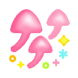 clipart, emoji confetti, smileik confetti, magic mushrooms vector, mushrooms of cartoon pink