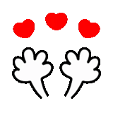 clipart, heart dialogue, cloud of heart, mickey mouse's hands, cloud of coloring children