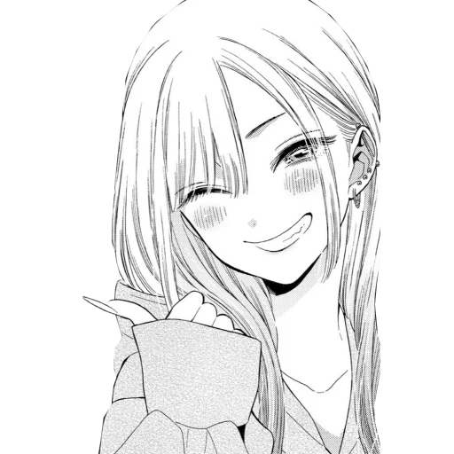 imagem de anime, cartum de anime garota, animação fofa foto, pintura de garota anime, menina de quadrinhos sorri