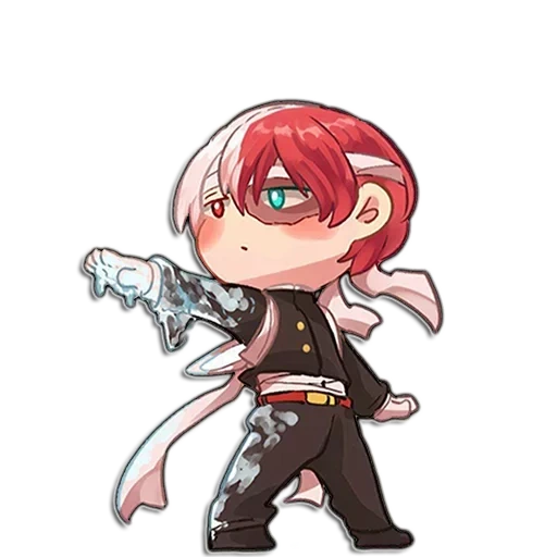 todoroki, akabi uetto, chibi en bois todoro, todoro mukami tōto chibi, anime todoroki chibi