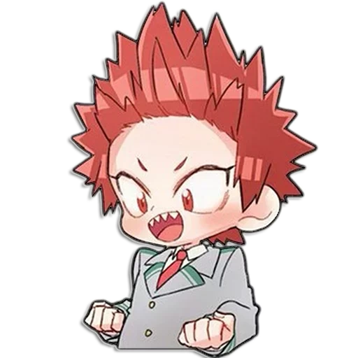 kirishima chibi, kirishima eijiro chibi, kirishima eijiro kawai, kirishima eijiro es pequeño, mi heroica academia chibi kirishima