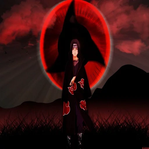 наруто, naruto itachi, итачи акацуки арт, наруто итачи учиха, акацуки фоне красной луны