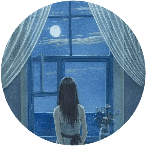 window art, woman by the window, window illustration, lonely girl