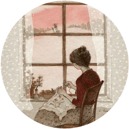jendela, pola jendela, lukisan vintage, ilustrasi yang lucu, ilustrasi vintage