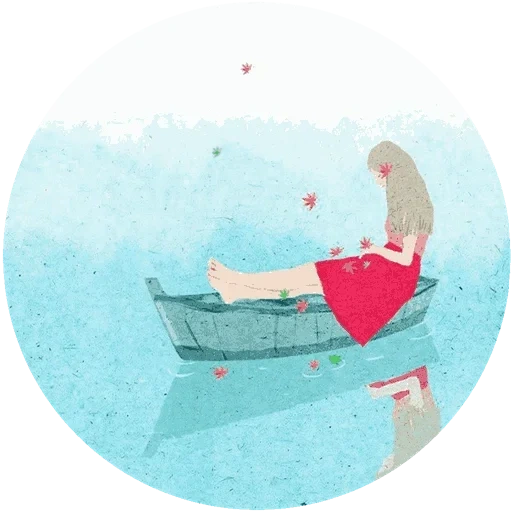 la ragazza, le illustrazioni, illustrazioni di balene, vector graphics girl to boat