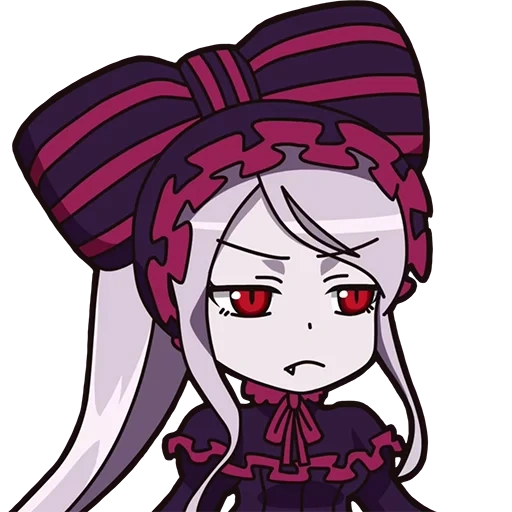 telegram sticker, шалтир, аниме стикеры телеграмм, shalltear bloodfallen чиби, шалтир бладфолен