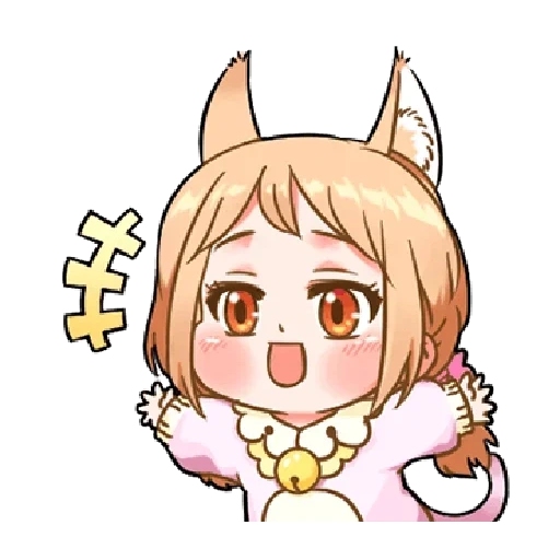 sweetie bunny, персонажи аниме, kemono friends serval, kemono friends serval чиби