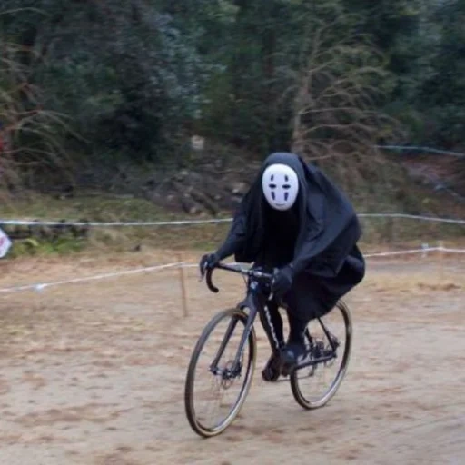 bike, people, bike ride, riding a bicycle, funny ghost
