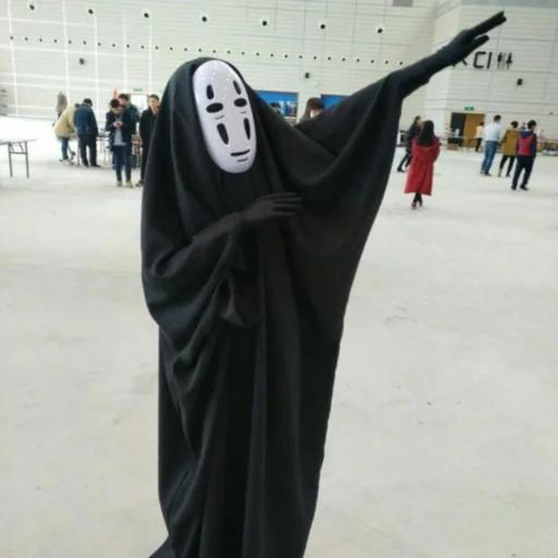 feilig maskieren, gesichtliches cosplay cosplay, gesichtsloser gott cosplay cosplay, gesichtsloser anzug von geistern weggetragen, kigurumi gesichtslosen von geistern durchgeführt