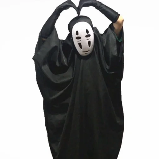 suit mask, the roof followed her, spirited away's faceless clothing, spirited away