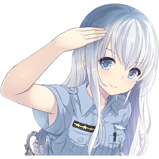 chica anime, personajes de anime, dibujos de anime de chicas, las niñas de anime son oficiales de policía, anime de una chica uniforme de policía
