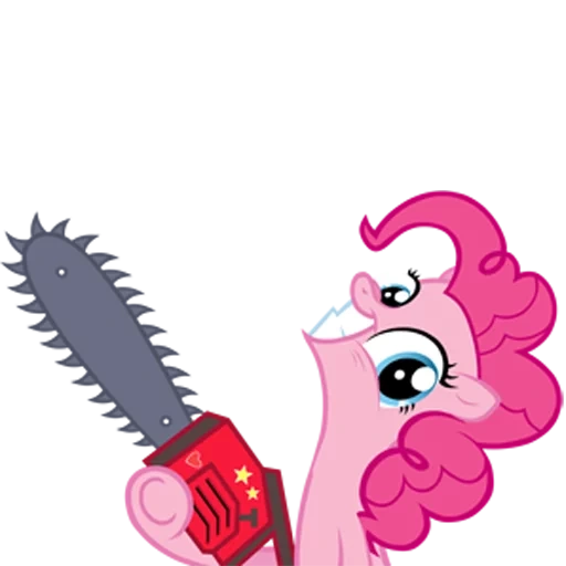 pai kelingking, pinkie pie, kuda poni merah muda, pai kelingking dengan gergaji, pie pinky killer