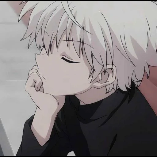 killua, киллуа, киллуа профиль, киллуа краснеет, аниме хантер х хантер киллуа