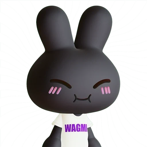 un jouet, mofi hare, mini lapin, le lapin est noir, lapin japonais