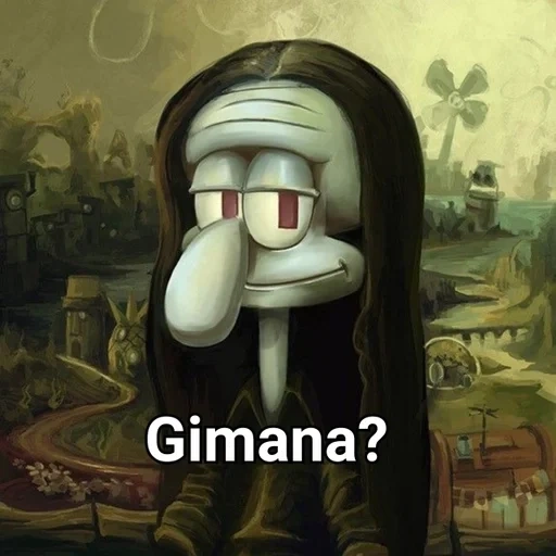 uomini, squidward, mona lisa, squidward monna lisa, pantaloni spongebob square