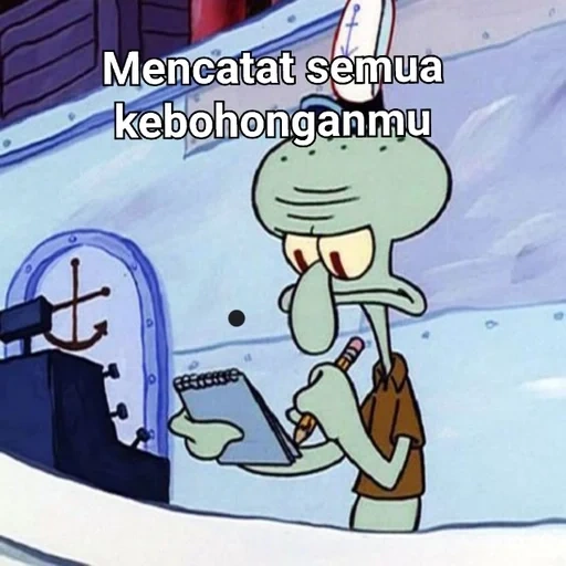 squidward, meme squidward, kacang spons, kacang buncis, spongebob square pants