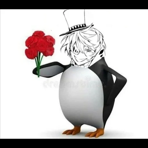 pingouin à fleurs, photographie gogol, mème de fleur de pingouin, nikolay vassilievitch gogol, merci pour votre attention sur penguin meme