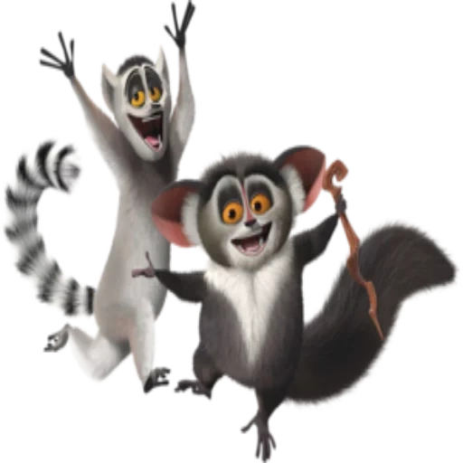madagascar, lemur madagascar, caricatura de madagascar, rey juliano de madagascar, julian maurice lemur madagascar