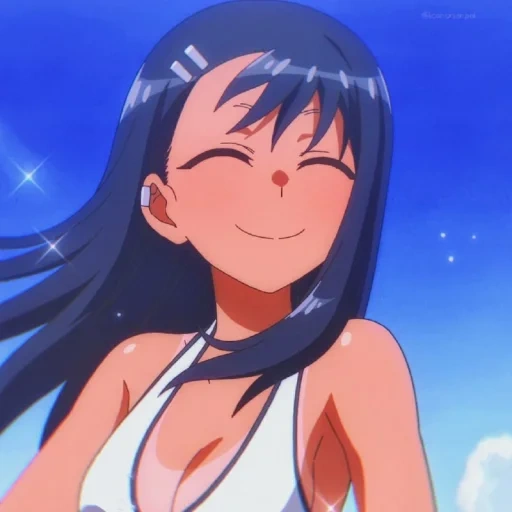 nagatoro, anime girl, personnages d'anime, maillots de bain à longue queue, plage d'animation de changtuo