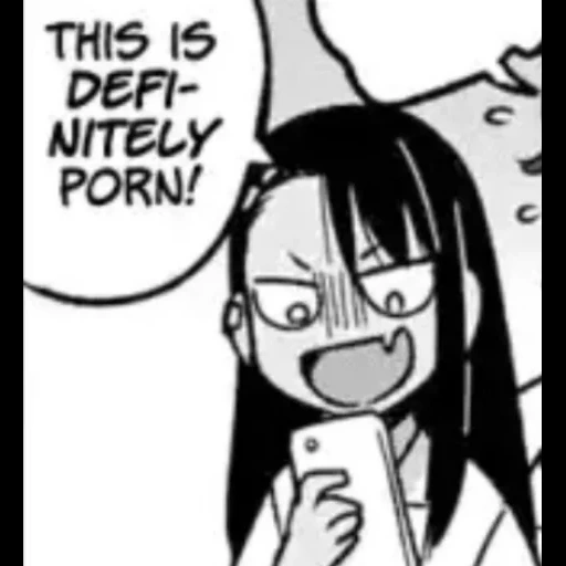 anime, nagatoro, anime de bande dessinée, caricature de nagatoro smug, don t bully me nagatoro