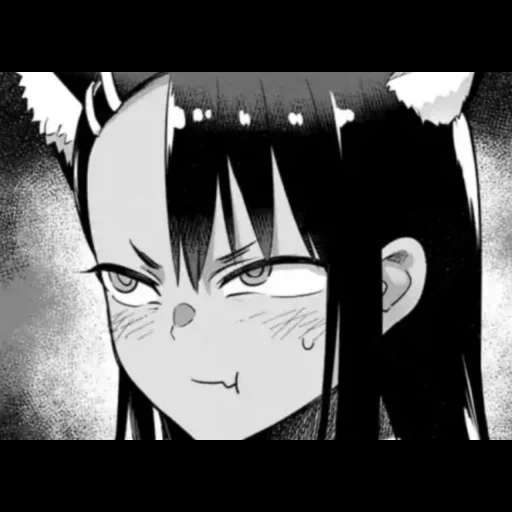 long thoreau lynch, anime charaktere, nagatoro-san manga, nagatoro schwarz und weiß, mach dich nicht über nagatuo sanmang lustig