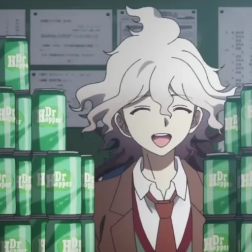 nagito komaeda, glatzkopf oda anime, dangan lompa najito kader, anime danganronpa nagito, glatzkopf oda anime stills